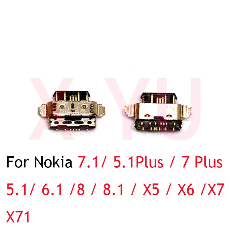 

10-20 шт. для Nokia 7,1 5,1 Plus 7 Plus X5 5,1 6,1 7 Plus X6 8 8,1 X71 X7 USB-коннектор для зарядки, штепсельная розетка