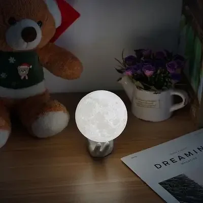 3D Print Galaxy Moon Lamp Led Night Light Battery Models Moon Decor Bedroom Lover Children Gift