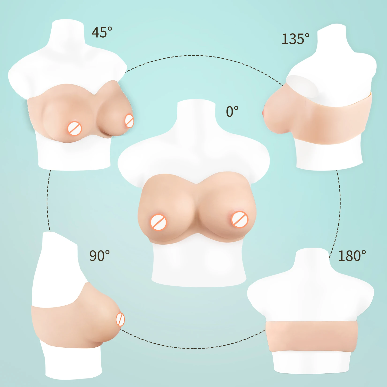 Silicone Fake Boobs Breast Realistic Silicone False Breast Crossdresser Drag Transvestite Mastectomy Cosplay V-neck AA-H CUP