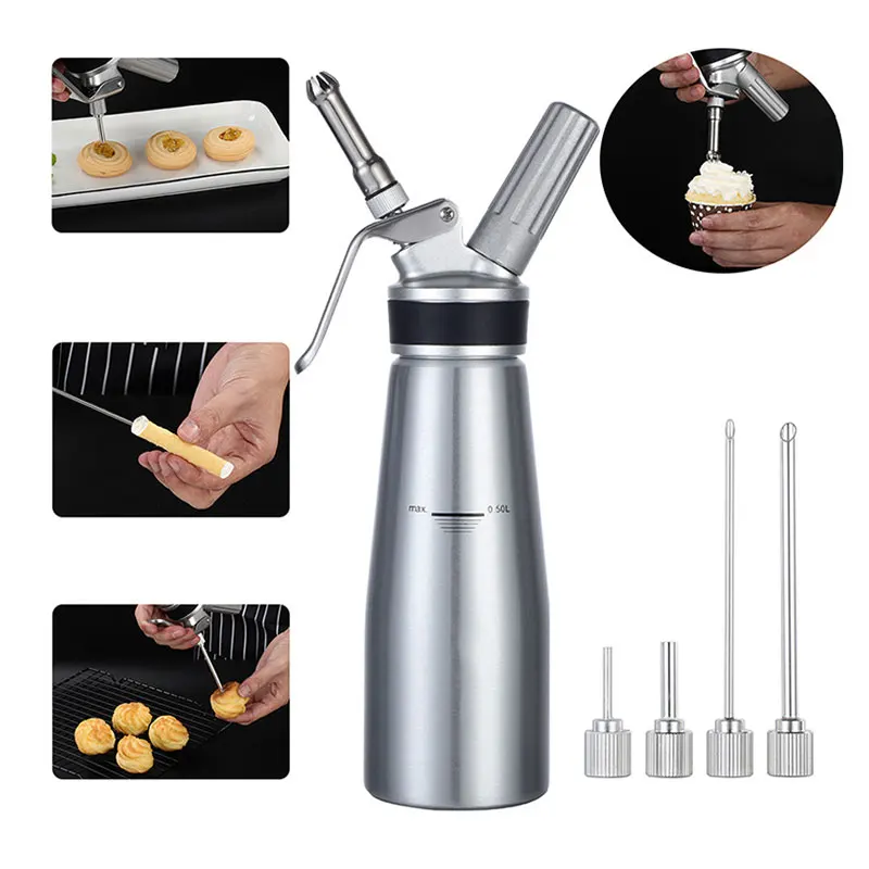 ISI Stainless Steel Siphon Bottle Cream Foamer Coffee Snow Top Milk Tea  Cream Whipper Frother - AliExpress