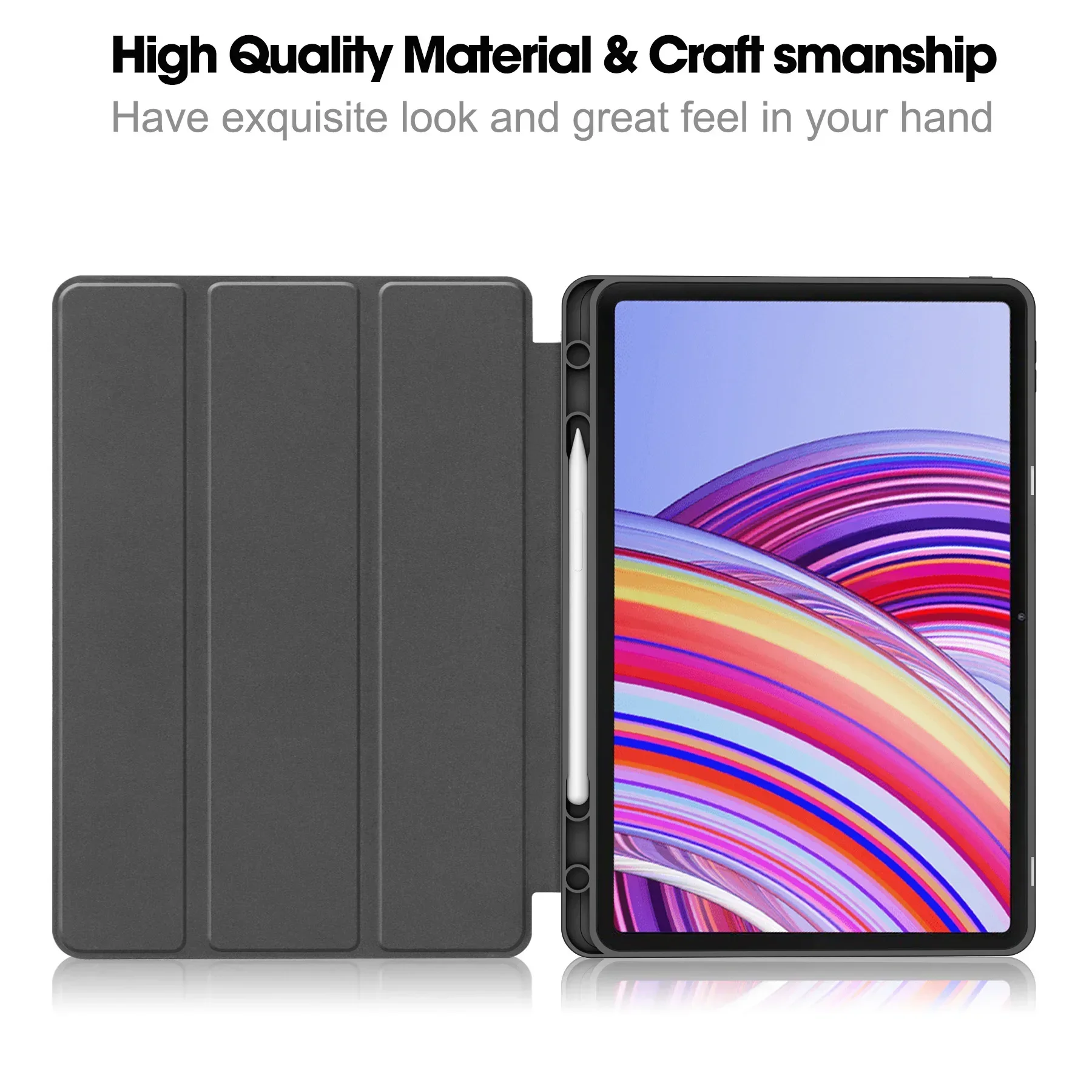 Premium Smart Cover with Pencil Holder for 12.1-inch Tablet - 2024 Edition