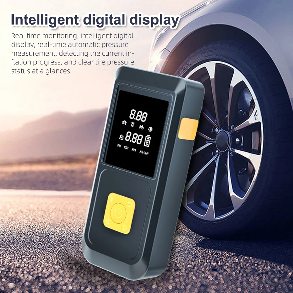 Car Tire Inflation Pump Car Jump Starter  Mobilephone Recharger Electric Motorcycle Car Battery Starter Auto Tyre Inflator 2