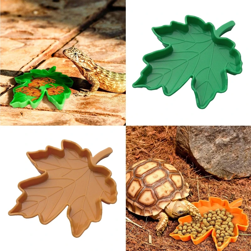 95AA Reptile Water Food Bowl Plastic Pet Bowls Small Reptile Mealworms