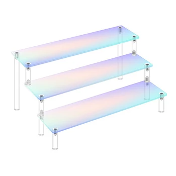 s s Perfumoratin1-5 Tier Iridescent Acrylic Display Risers Stand Shelf for Figures Collectibles Cupcakees Jewel Decg & Organizing-5 Tier Iridescent Acrylic Display Risers Stand Shelf for Figures Collectibles Cupcakees Jewel Decg & Organizing 1