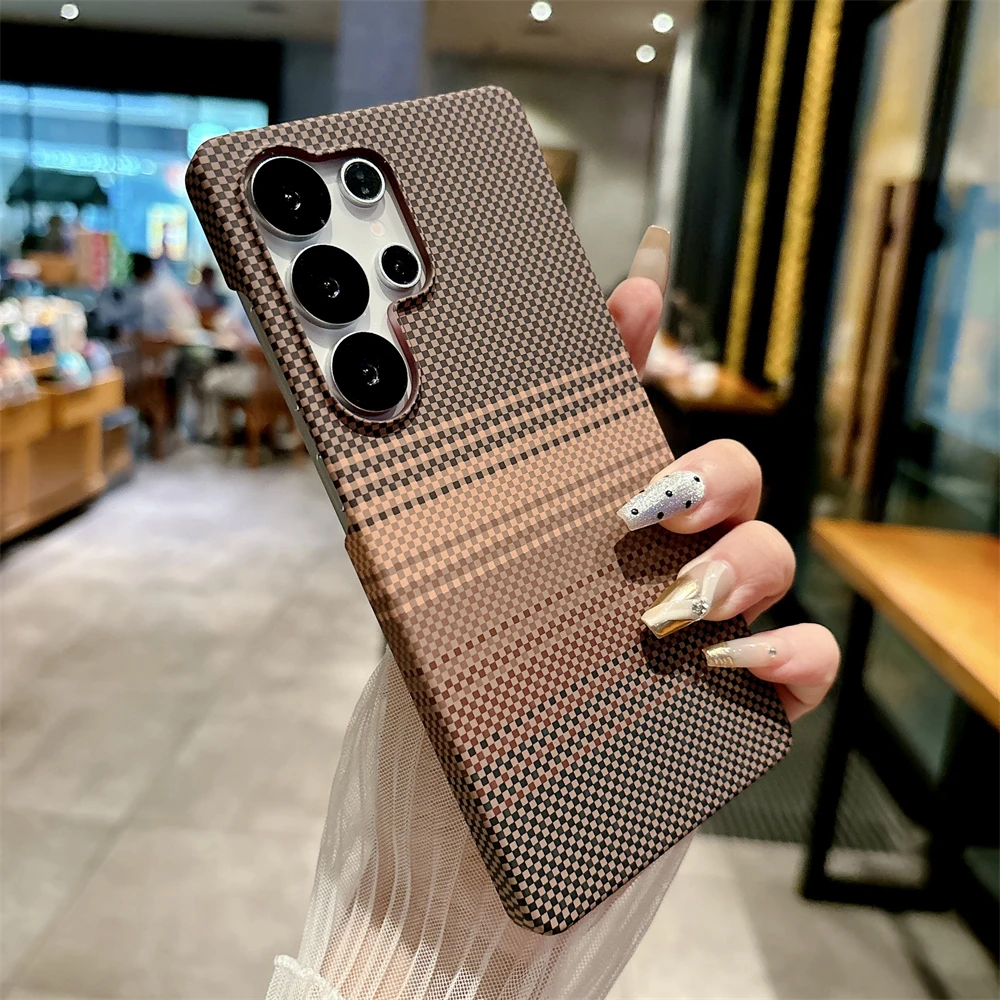 Shockproof Hard Kevlar Carbon Fiber Phone Case with Magnetic Magsafe Cover