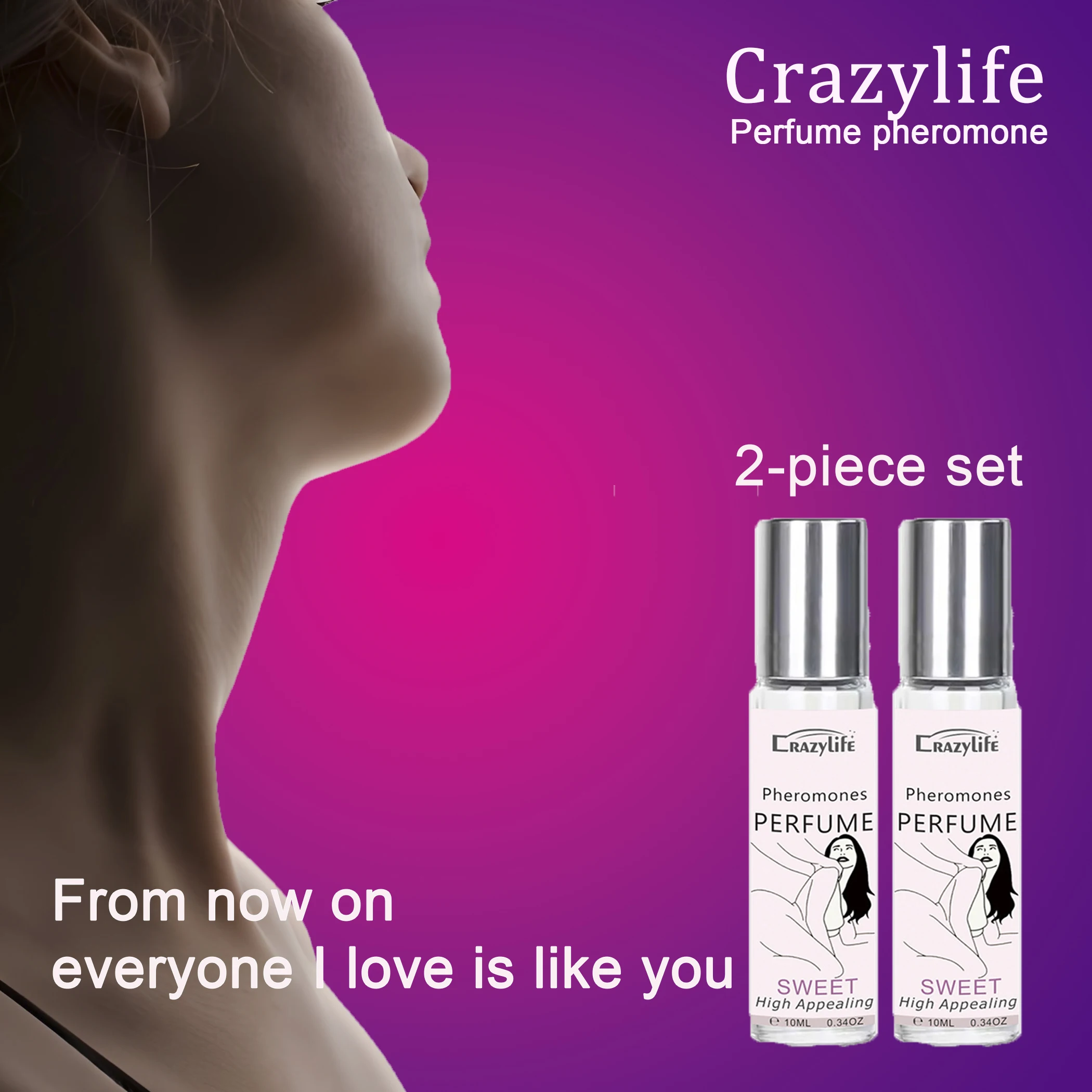CrazyLife Is A Erotic Fragrance That Attracts The Opposite Sex And Enhances The Relationship Between Couples（2-piece set）