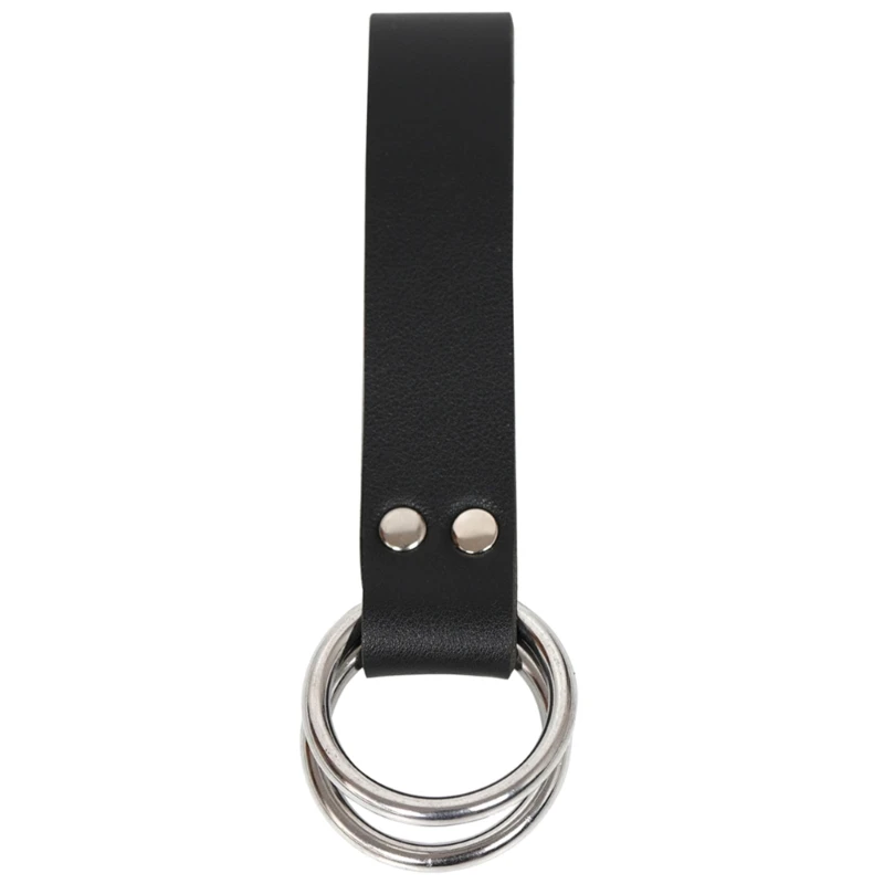 

Medieval Belt Skirt Hiking Double Metal Rings Leather Loop Viking Mug Hook Strap Women Men Adult Performance Accessories