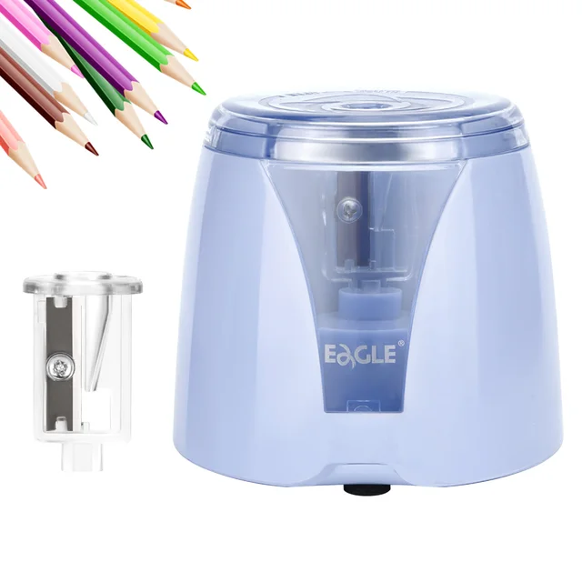 EAGLE Electric Pencil Sharpener, 3S Fast Powerful Auto Sharpener, Multi-Function for 6-8mm Pencils, with Replaceable Blade, Safe 1