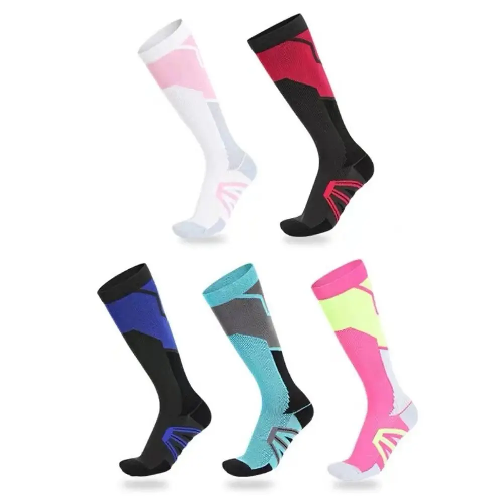 

1 Pair Sweat Absorption Compression Socks Breathable Nylon Sport Long Stockings Antiskid Elastic Sport Socks Cycling