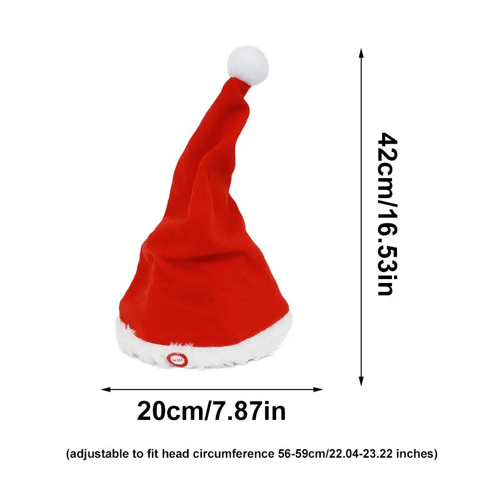 Christmas Hats Decorations Electric Music Swing Hat With Embroidered Decoration For Christmas New Year Festive Day Gifts