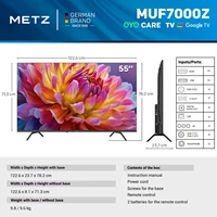 Metz TV 43 55 pouces 4K UHD Smart LED TV Google TV HDR 10 MEMC Dolby Audio Google Cast commande vocale Tuner 43MUF7000Z 55MUF7000Z 5