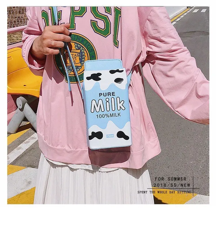 PU Small Shoulder Bag for Girls Printed Fruit Shoulder Bag