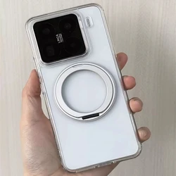 Magnetic Transparent Shockproof Protective Case with Ring Stand and MagSafe Compatibility - Xiaomi 15T Pro (Clear)