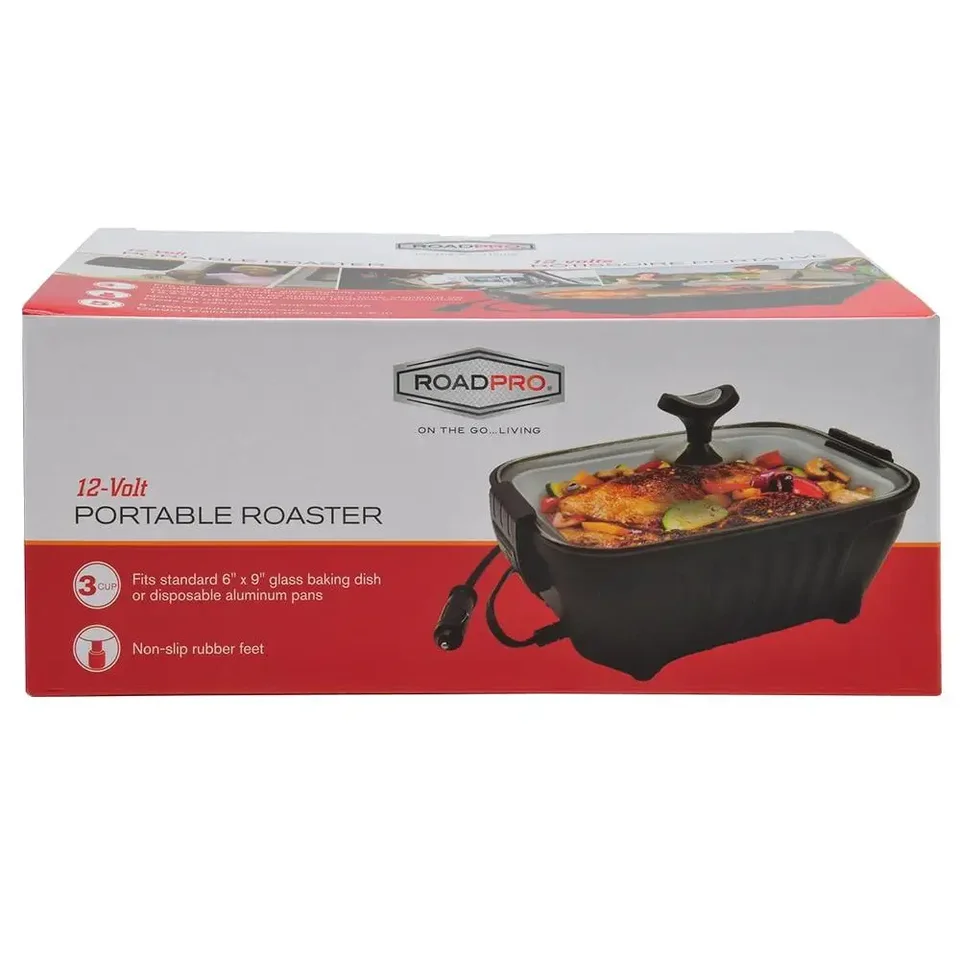 12V Portable Roaster Oven with Glass Lid