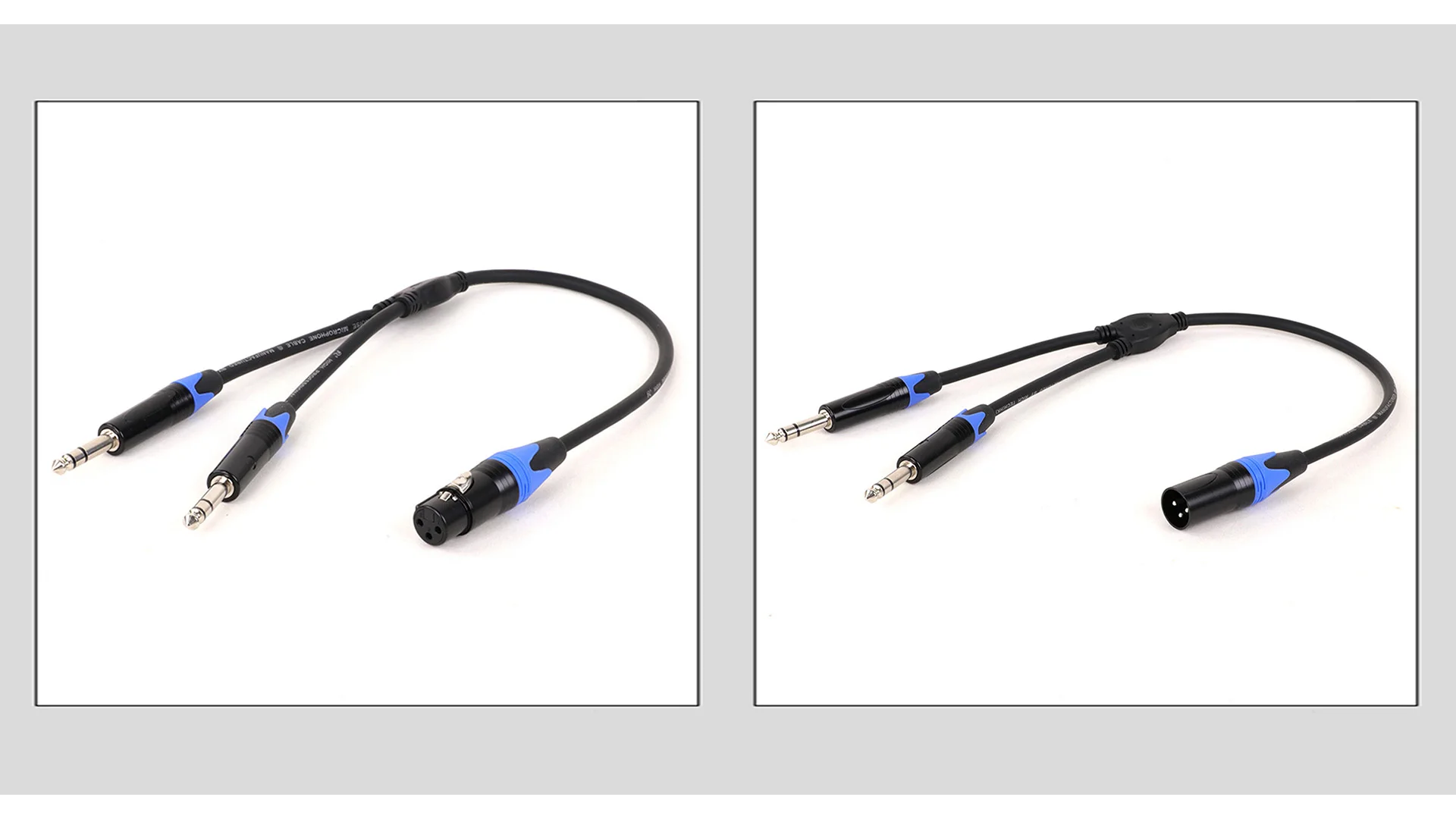 1 Stück 3-polige Buchse/Stecker xlr zu zwei 6,35mm Stereo-Buchse und Splitter-Adapter kabel für Gitarren mikrofone pa System mischer 0,3 m 0,5 m – Detail 7