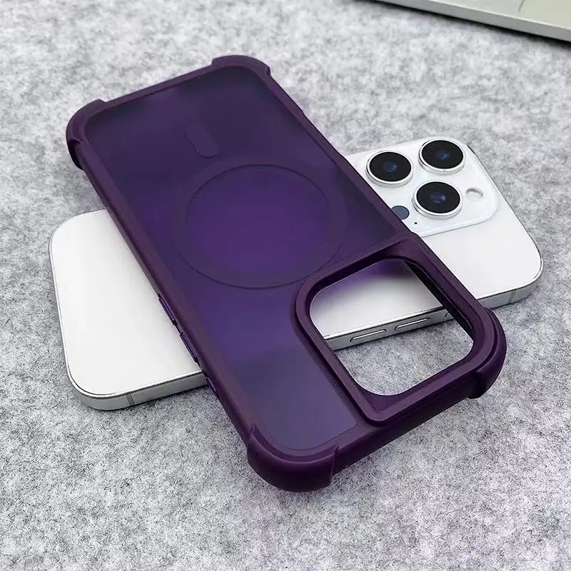 Magnetic Luxury Matte Fall Prevention Shockproof Case with Wireless Charging Compatibility