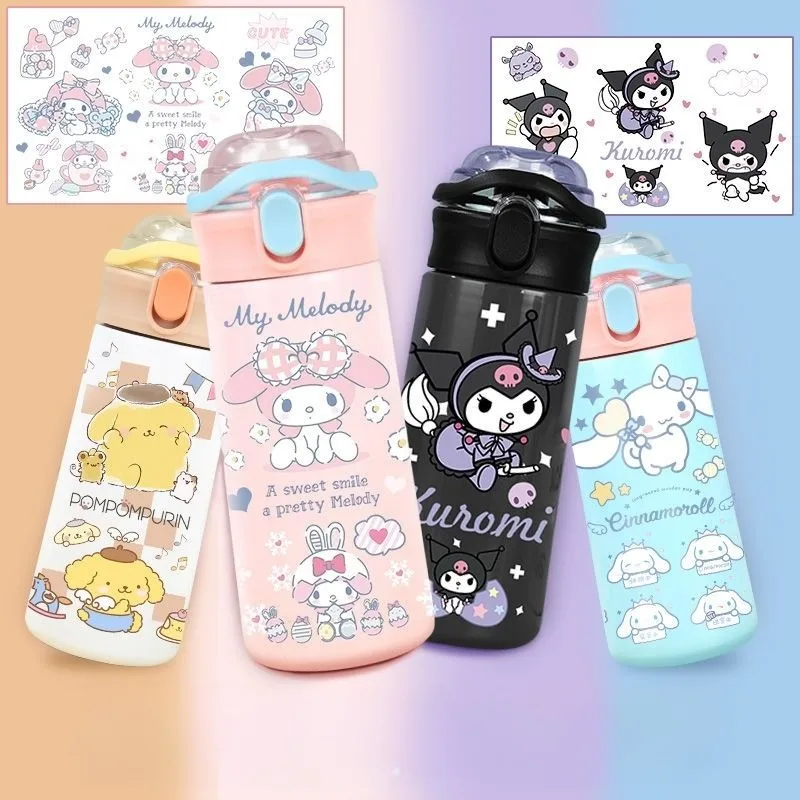 

New sanrio Hello kitty Kuromi Cinnamoroll My melody simple cartoon exquisite water cup anime character cute creative thermos cup