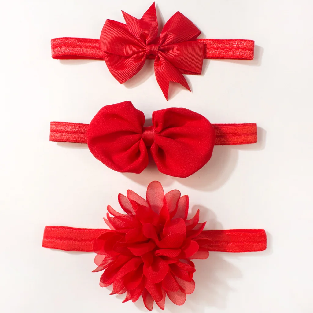  액세서리 3종 세트  여아 남아 헤어밴드  헤어밴드 단색  리본 머리장식 사진 소품 어린이 선물