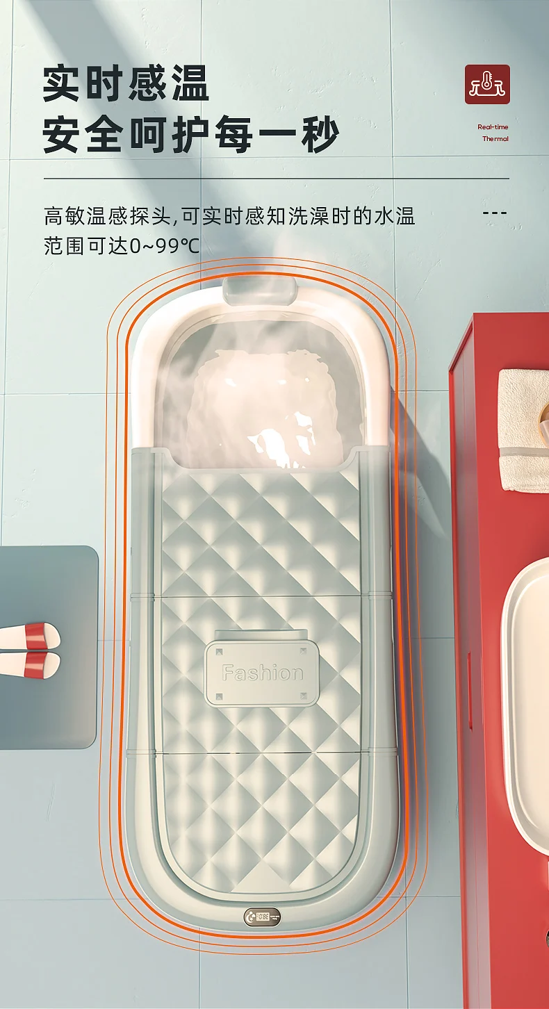 Складная Ванна с ручкой, нескользящий коврик, коврик для взрослых ...