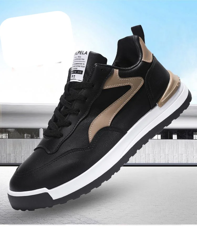 Beliebte lässig-stilvolle Sneakers Schuhe aus gebürstetem Leder für Herren aus Strickgewebe, Läufer aus Mesh, Turnschuhe für Herren, Sport, Outdoor, Wandern_voghion.com