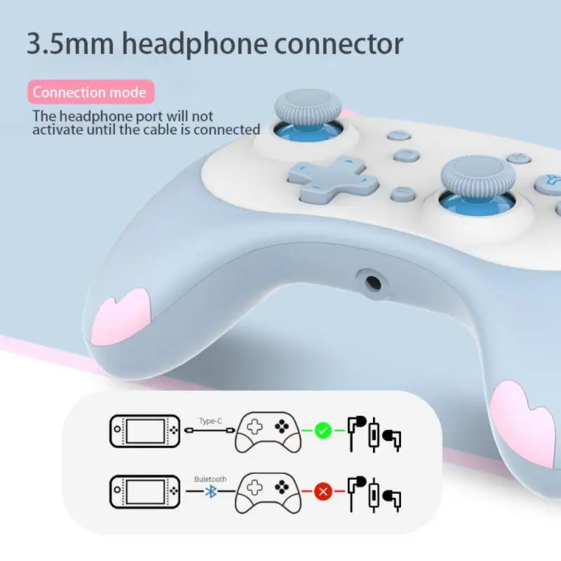 

Voice Wake Up Cat Wireless Controller Double Vibration Motor Gamepad Vibration Adjustment Function One Button Wake Up 2023