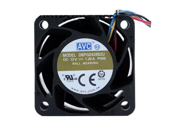

AVC DBPG0428B2U DC 12V 1.20A 40x40x28mm 4-Wire Server Cooling Fan