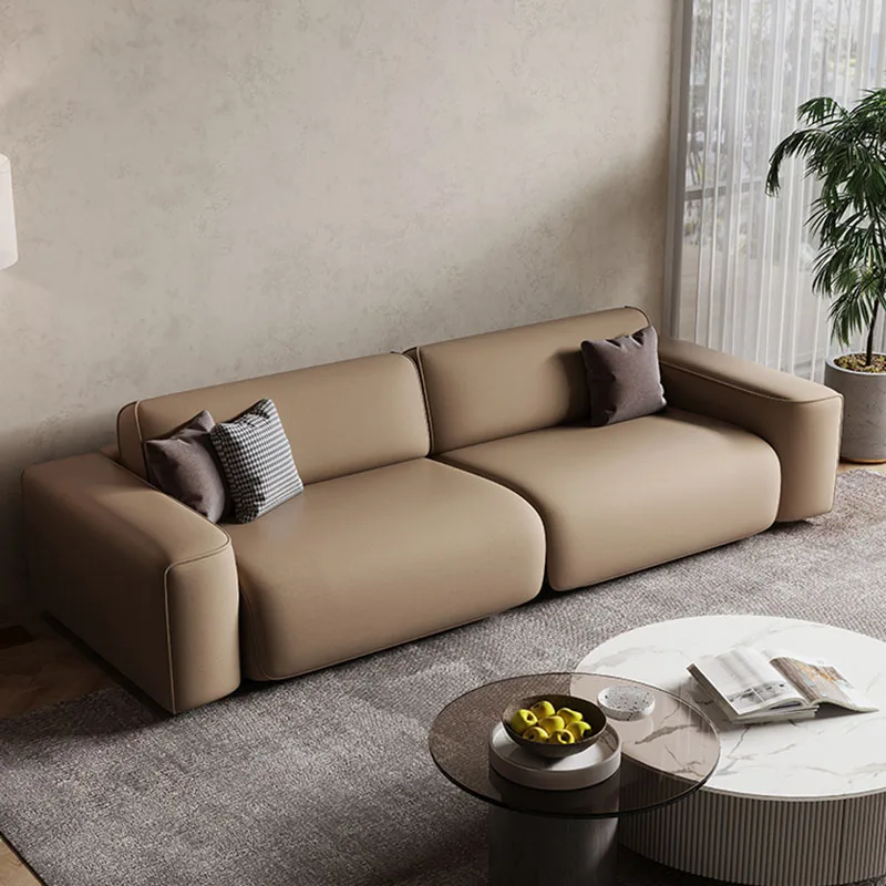LeatherMinimalistLivingRoomSofaNordicLoungeLuxuryModernSofa