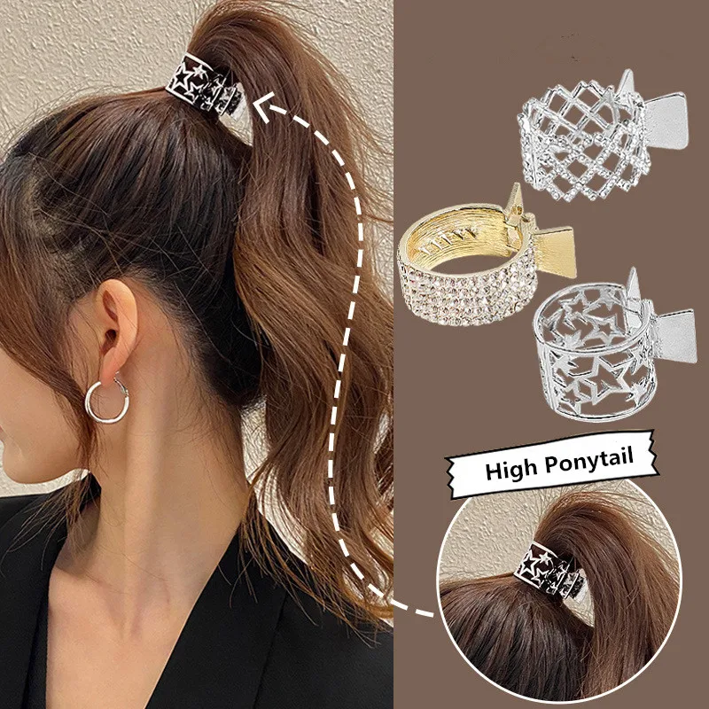 Hair Accessory Zircon Pearl Metal Hair Claw High Ponytail Holder for Women Girls Korea Luxury Hair Clip