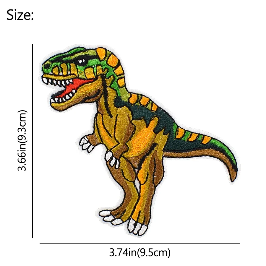 Dinosaur Clothes Patches for Children Cartoon Animal Embroidered Badge Applique Patch for Clothing Sewing Garment T-shirt 10 PCS