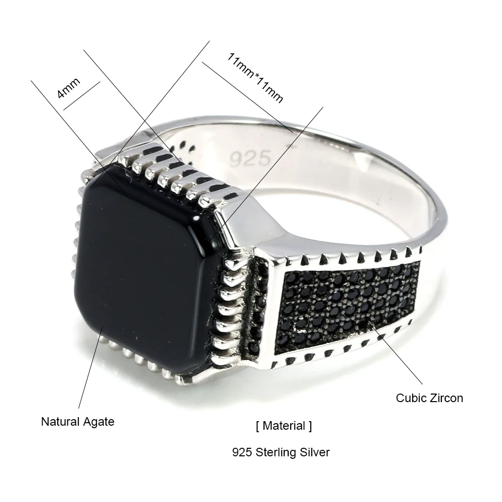 Genuine Solid 925 Sterling Silver Turkish Rings For Men