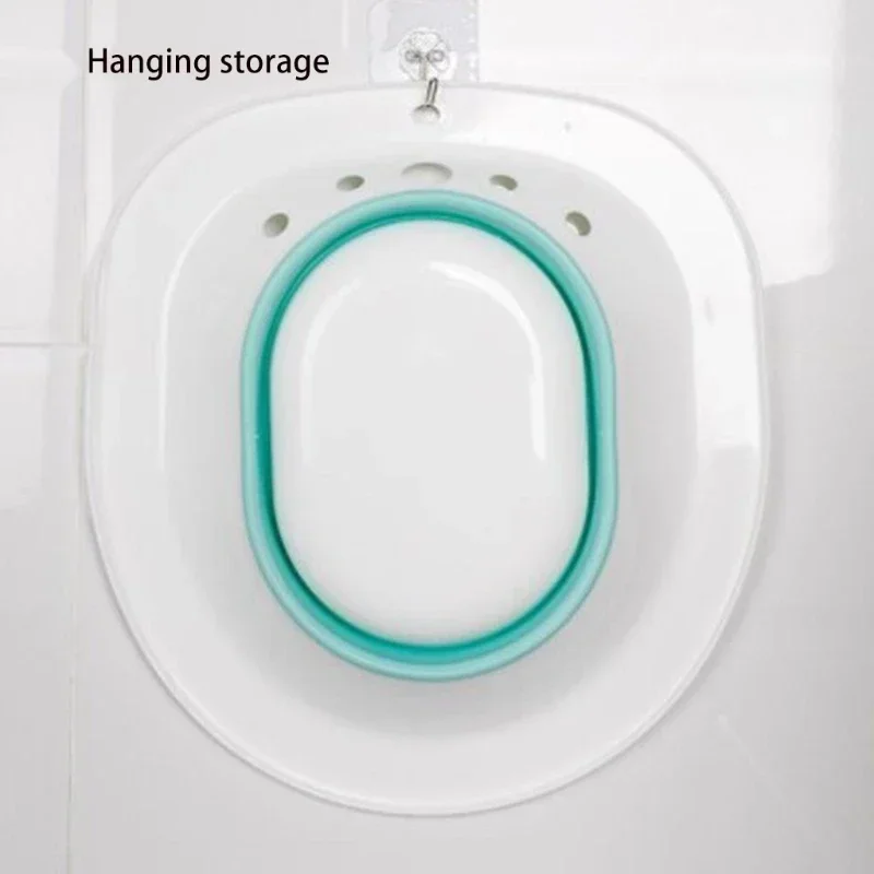 Toilet Sitz Bath Basin Folding Toilet Sitz Bath Bidet Flusher Special Wash Basin Hip Cleaning Soaking Bathtub for Pregnant Women Hemorrhoid Patient