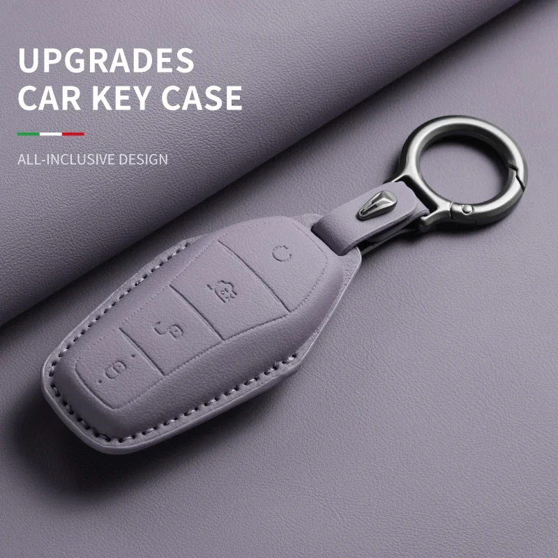 BYD Seal Song Qin Tang DM Dolphin Mini Atto 3 Han EV Key Accessories Original Car Color Leather Key Case Cover For key case,key case cover