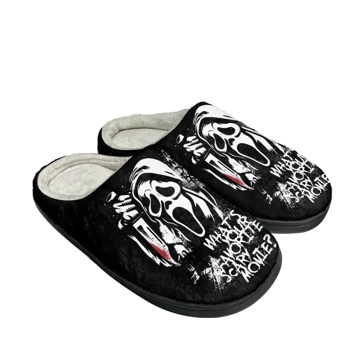 Casual Women Flats Home Slippers Horror Indoor Couple Cotton Slipper Dropshipping Autumn Winter Warm Cozy Non-slip Men Footwear