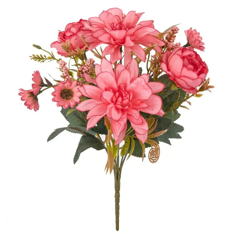 Artificial Flowers Silk Dahlia Rose daisy Valentine's Home RoomDecoration Bonsai Room Wedding Bridal Bouquet Party Diy Hot sales - Image 4