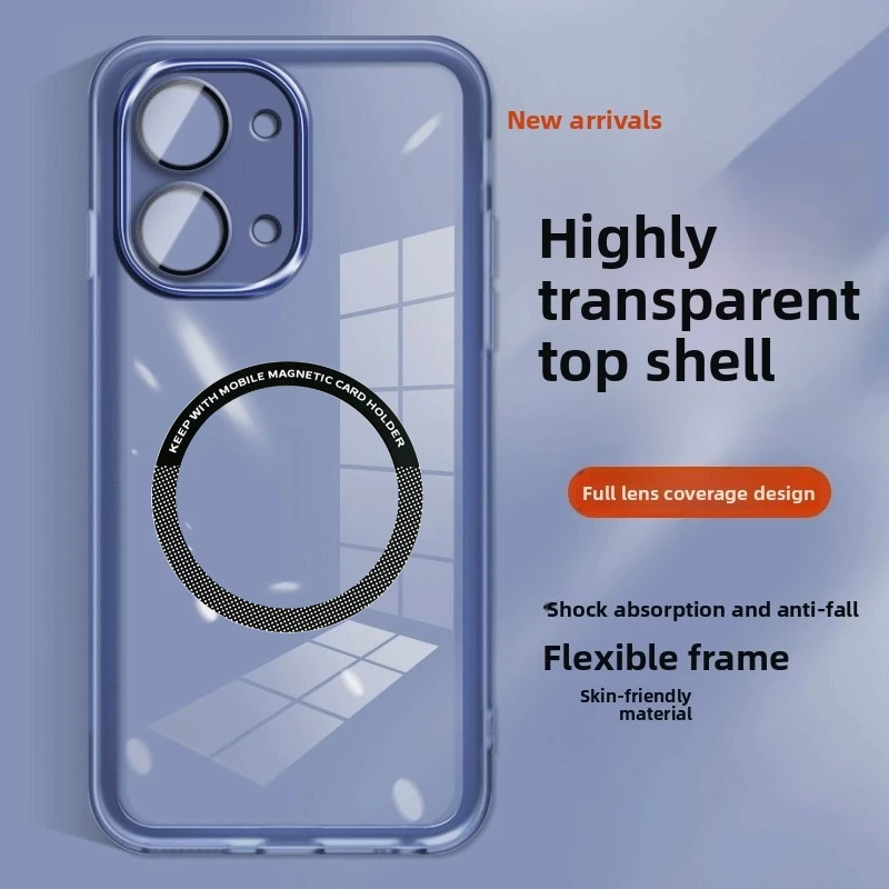 Fashion Transparent Ultra Thin Magnetic Case with Full Protection Lens Film