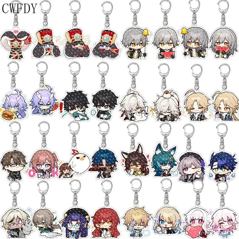 

32pcs Game Honkai Star Rail Pamu Keychain Danheng Bailu Herta Pela Clara Figure Cosplay Acrylic Key Chain Fashion Accessories