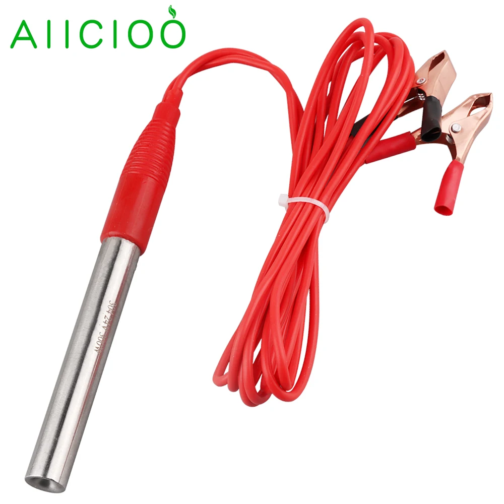휴대용 여행 캠핑 물 보일러용 침수 히터, 악어 클립 포함, 물 가열 요소, 12V, 150w, 200w, 300w