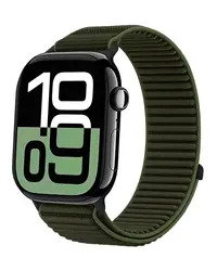 Sport Nylon Loop Strap for Apple Watch - Premium Correa Bracelet Collection (Dark Green)
