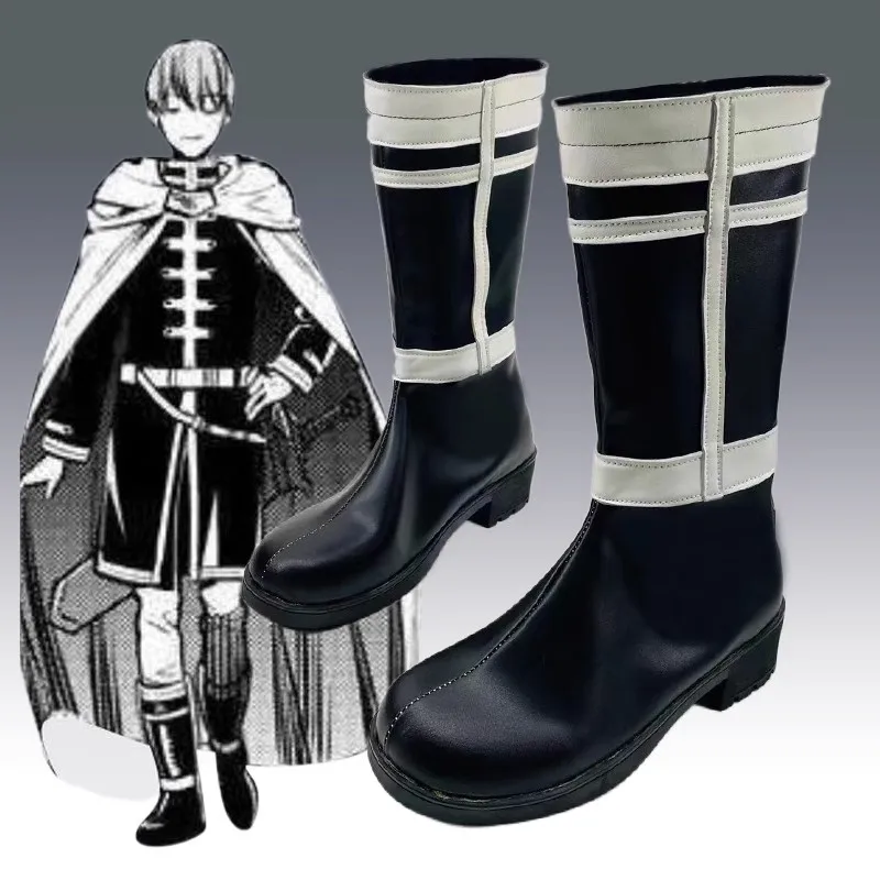 

Аниме фриэрен на похоронах Himmel обувь для косплея аниме кожаные черные сапоги косплей костюм реквизит обувь для Хэллоуина