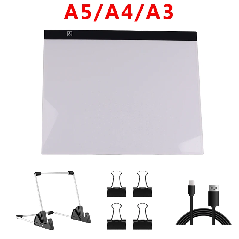 A3 Light Box Drawing Light Pad Tracing Light Box with Stand, Rechargeable  LED Light Pad for Diamond Painting Sketching - AliExpress