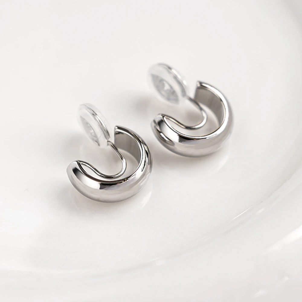 C Shape Metal Clip on Earrings Non Pierced for Women ear clip earrings clip earrings ear clip