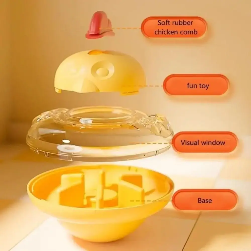 Plastic Cat Treat Dispenser Toy Chicken Shaped Tumbler Slow Feeder Cat Dog Toy Adjustable Puzzle Game Eating Interactive Pet Toy