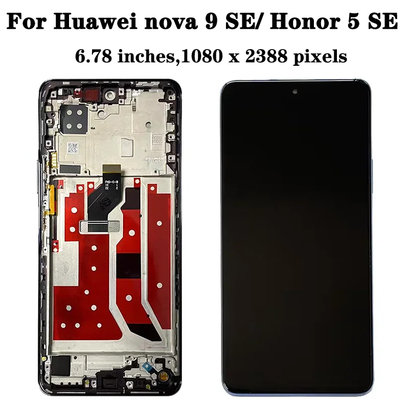 6.78 화웨이 노바 9 SE 9SE 5G JLN-LX1 LCD 디스플레이 스크린 터치 패널 디지타이저 명예 50 SE JLH-AN00 LCD 프레임 디스플레이