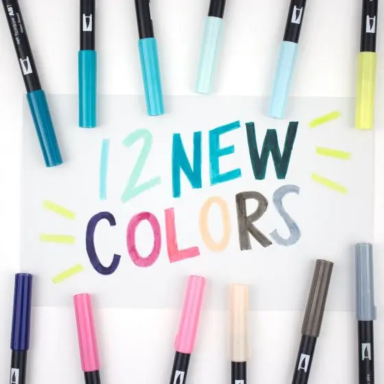 Pen Marker 1pc TOMBOW AB-T Japan 96 colors double heads art brush pen marker profession water marker pen painting supplies