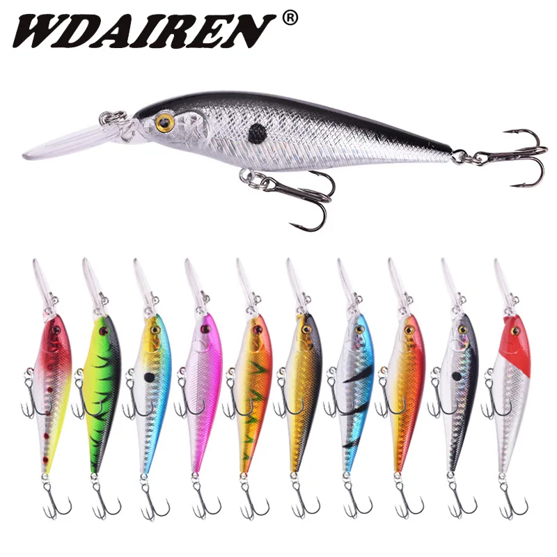 

1 Pcs Floating Minnow Fishing Lure 11cm 10g Deep Diving Wobblers Plastic Artificial Hard Bait Bass Pike Crankbait Fishing Tackle