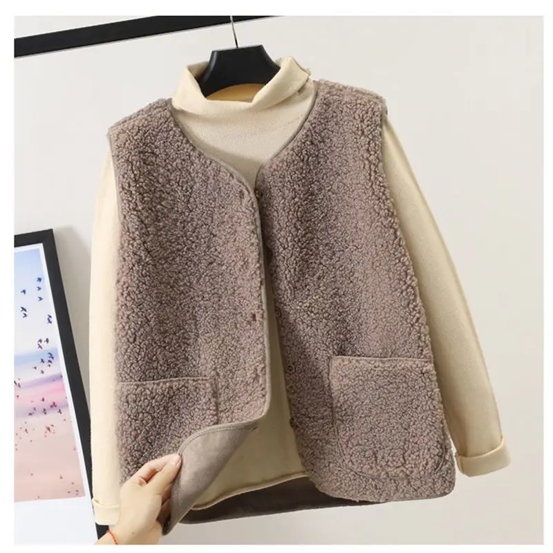 Fashion O-Neck Pockets Sleeveless Vests Coats Women\'s Clothing 2023 Autumn Winter Loose Commuter Tops All-match Jackets