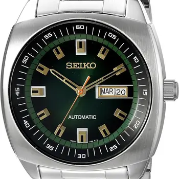 SEIKO 남성용 오리지널 시계 5 스포츠 시리즈, 자동 방수 스틸 밴드, 원형 회전 쿼츠 손목시계, SNKM 시계