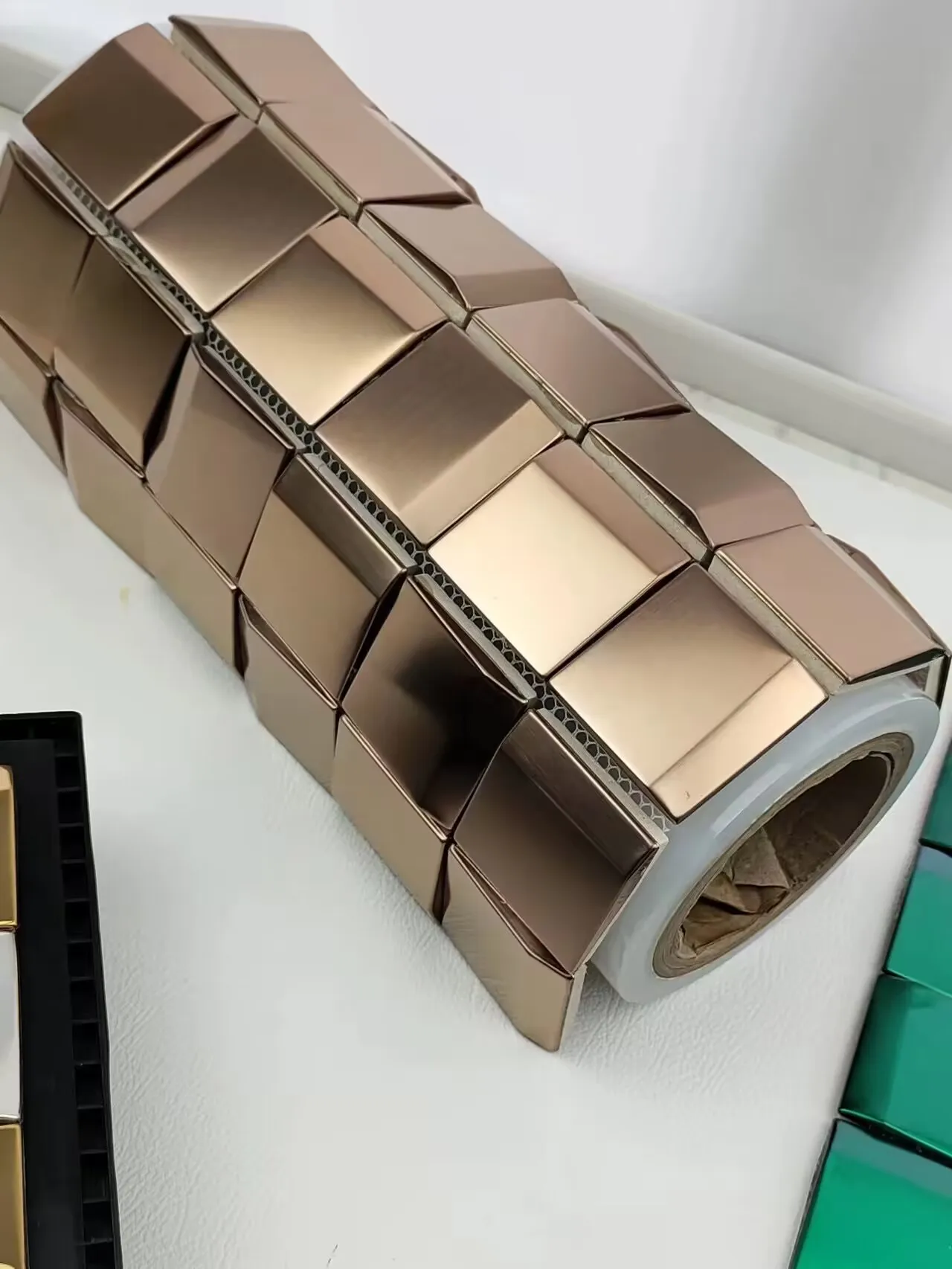 

3D Luxury Copper Color 304# Metal Mosaic tiles, DIY Kitchen Bathroom Shower Showroom Wall Decor for Background Board