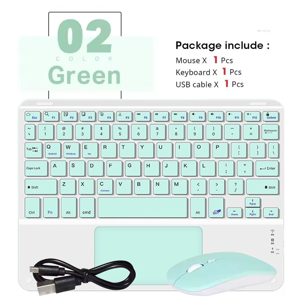 Ultra-Slim Portable Bluetooth Keyboard with Touchpad - Rechargeable and Silent