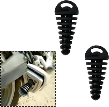 จุกปิดท่อไอเสียรถจักรยานยนต์ 2 ชิ้น ซิลิโคนอเนกประสงค์ ปลอกครอบปลายท่อเก็บเสียง กันน้ำ สำหรับมอเตอร์ไซค์ 1